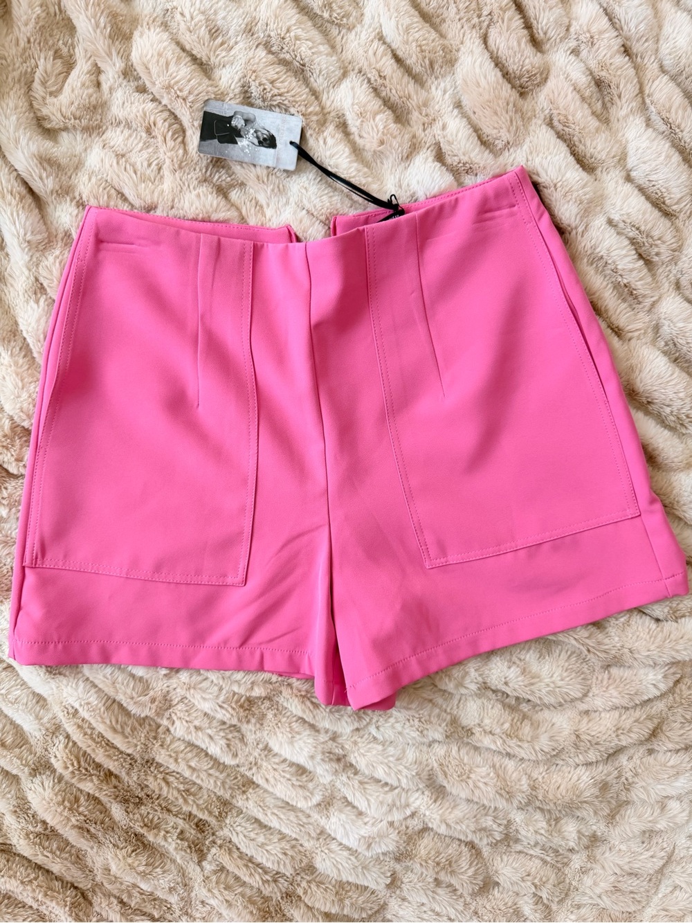 Sincerely Jules Hot Pink High-Rise Tailored Bermuda Shorts